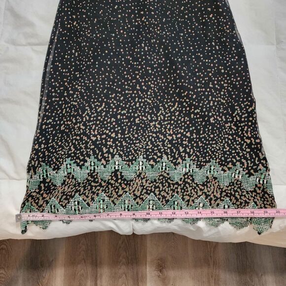 ANNA SUI | ANTHROPOLOGY 100% Silk Polkadot Midi Dress Size 2 Ruffle Sleeveless - Picture 13 of 14